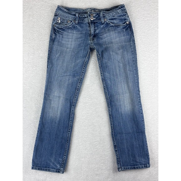Miss Me Jeans Low Rise Embellished‎ Pockets Denim Blue Jeans Size 29 - Picture 1 of 14